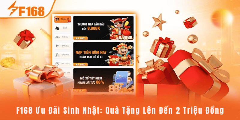 F168 Ưu Đãi Sinh Nhật: Quà Tặng Lên Đến 2 Triệu Đồng 4 F168 Uu Dai Sinh Nhat Qua Tang Len Den 2 Trieu Dong 1