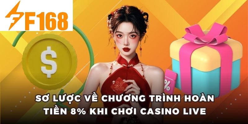 Hoàn Tiền 8% Khi Chơi Casino Live Mỗi Tối Tại F168 5 Sơ lược về chương trình hoàn tiền 8% khi chơi Casino Live